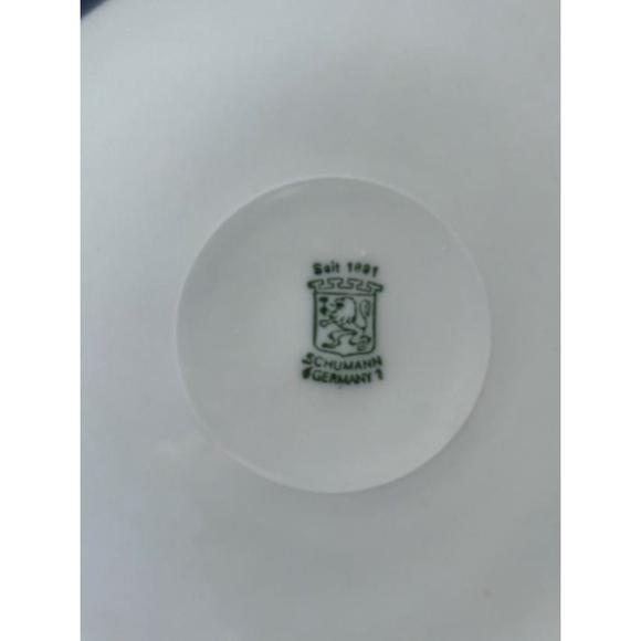 Schumann Germany Vintage Pierced Rim White and Green Dinner Plates - Picture 4 of 5